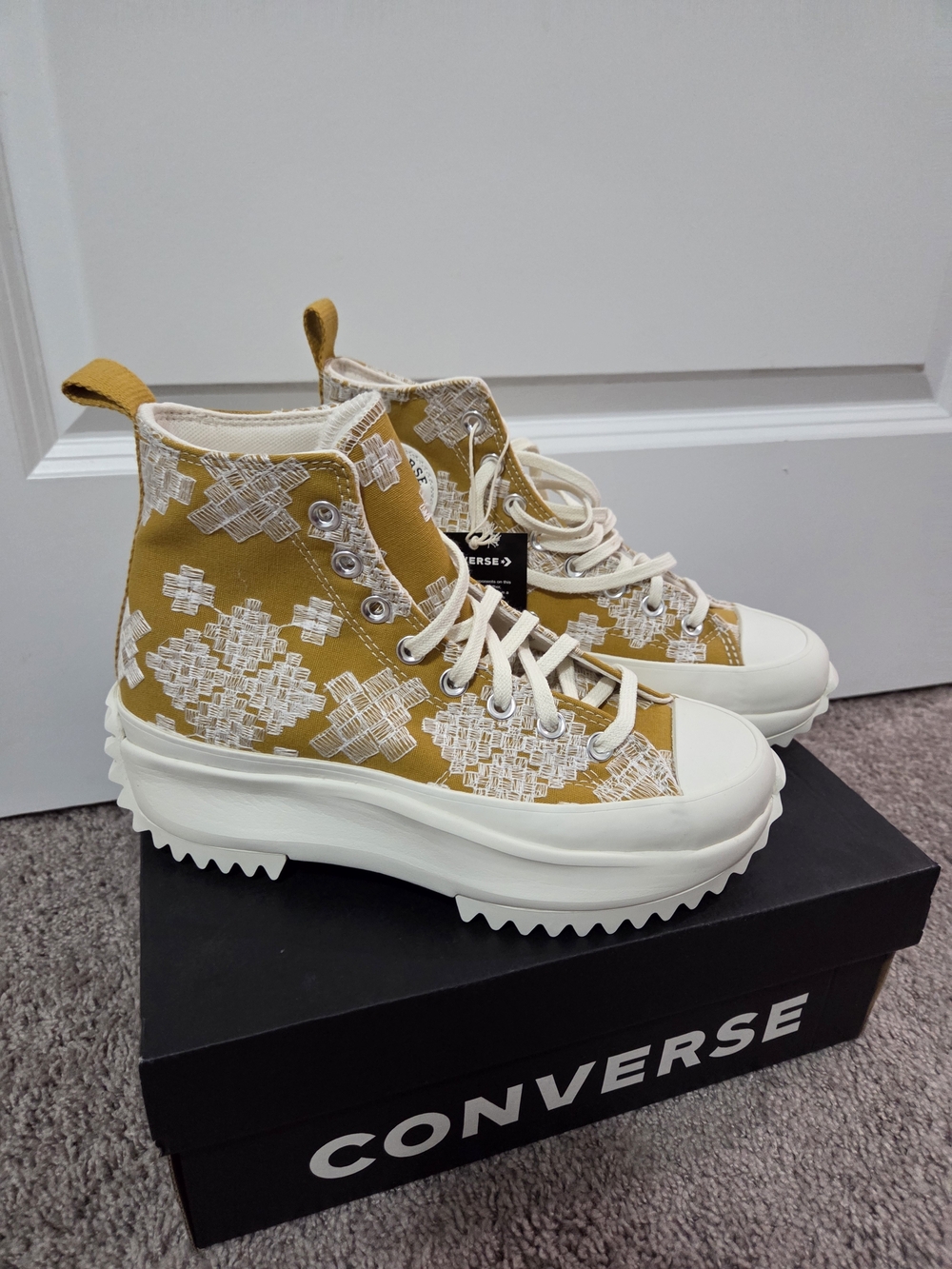 Converse Women's Platform High-Top Sneakers in Mustard Yellow
